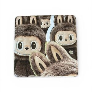 Brown Labubu Compact Keychain‎ Mirror